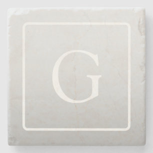 Dessous-de-verre En Pierre Subtil Gray Gradient Nom de famille Monogramme