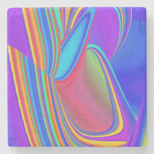 Dessous-de-verre En Pierre Summerfeel, Rainbowart 3D Abstrait