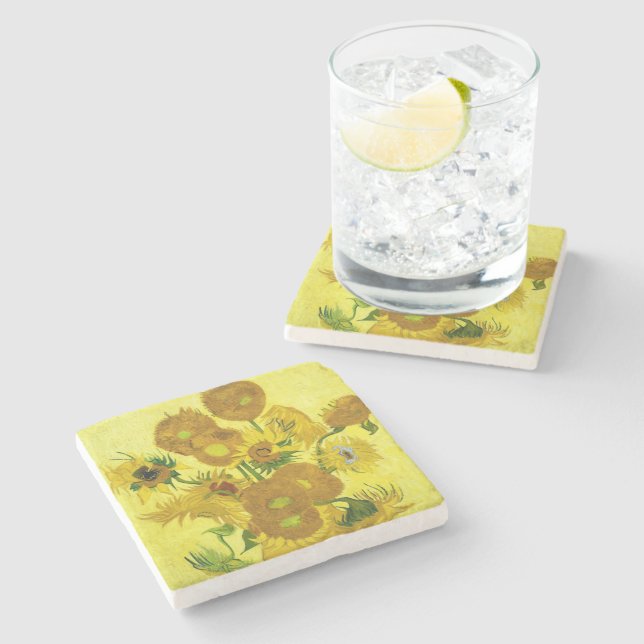 Dessous-de-verre En Pierre Sunflowers Vincent van Gogh (Côté)