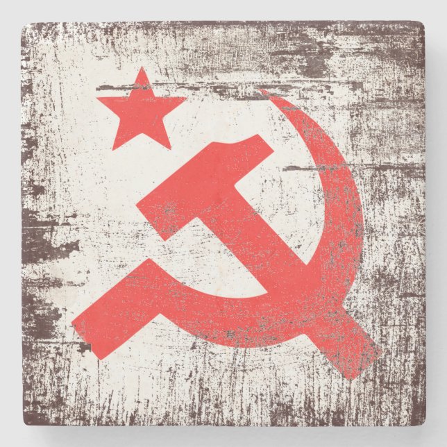 Dessous-de-verre En Pierre Symbole communiste (Devant)