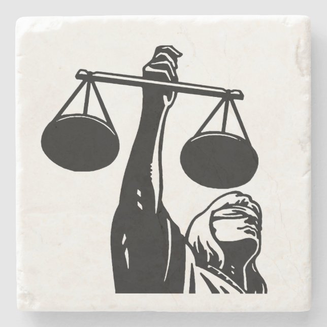 Dessous-de-verre En Pierre Symbole de la loi balance (Devant)