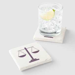 Dessous-de-verre En Pierre Symbole des services juridiques de la balance de l