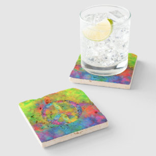 Dessous-de-verre En Pierre Symbole des signes de paix [Atomic Cravate-Dye] Co
