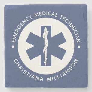Dessous-de-verre En Pierre Symbole EMT personnalisé Technicien Médicale d'urg