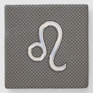 Dessous-de-verre En Pierre Symbole Leo Zodiac sur l'impression en fibre de ca