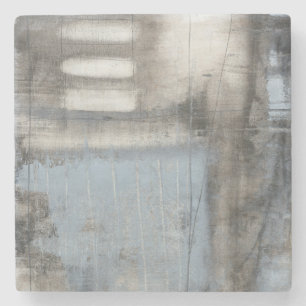 Dessous-de-verre En Pierre Tableau gris et bleu Abstrait
