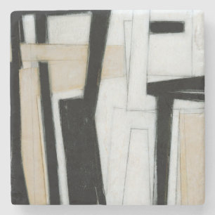 Dessous-de-verre En Pierre Tableau noir et blanc Abstrait
