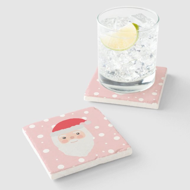 Dessous-de-verre En Pierre Tableau père Noël Illustration (Côté)
