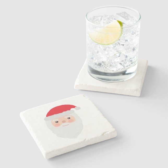 Dessous-de-verre En Pierre Tableau père Noël Illustration (Côté)