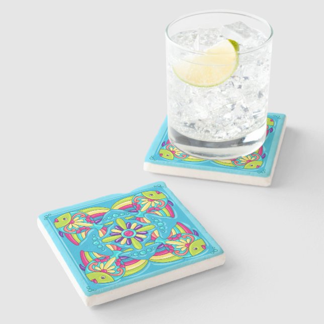 Dessous-de-verre En Pierre Talavera Fish (Côté)