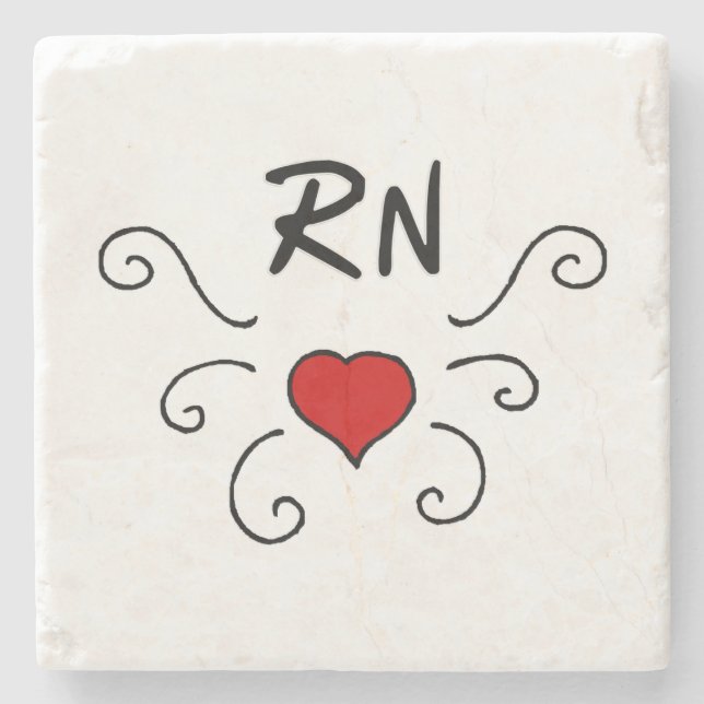 Dessous-de-verre En Pierre Tatouage d'amour d'infirmière de RN (Devant)