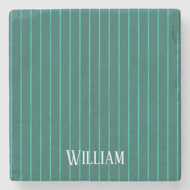 Dessous-de-verre En Pierre Teal pinstripes (Devant)