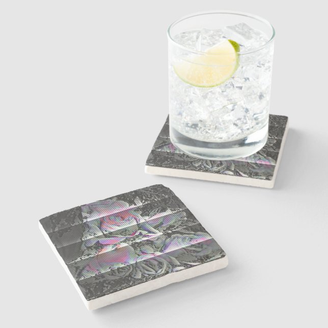 Dessous-de-verre En Pierre Techno Bouquet (Côté)