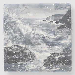 Dessous-de-verre En Pierre Tempête sur la côte galloise