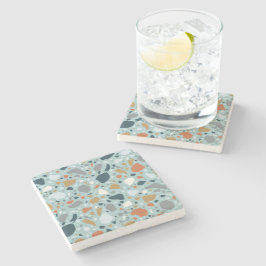 Dessous-de-verre En Pierre Terrazzo En Bleu