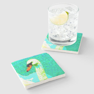 Dessous-de-verre En Pierre Tête de cygne blanche majestueuse
