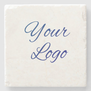 Dessous-de-verre En Pierre texte simple minimal ajoutez votre logo/dessin ici