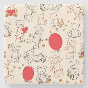 Dessous-de-verre En Pierre Texture avec le nounours