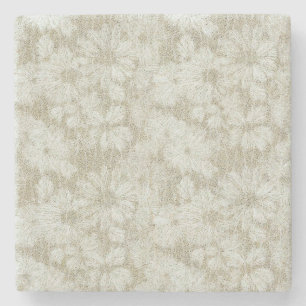 Dessous-de-verre En Pierre Texture crémeuse veloutée de marguerite florale