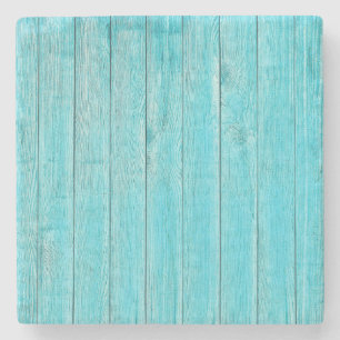 Dessous-de-verre En Pierre Texture en bois turquoise