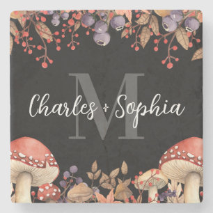 Dessous-de-verre En Pierre Thanksgiving Rustic Fall Nouveau Monogramme Couple