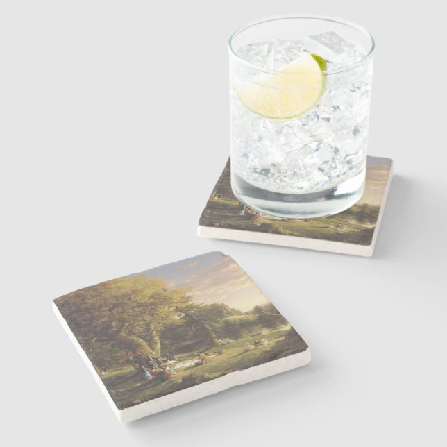 Dessous-de-verre En Pierre Thomas Cole Le Pic-Nic (Côté)