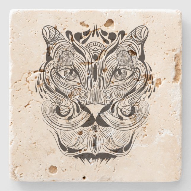 Dessous-de-verre En Pierre Tigre graphique (Devant)