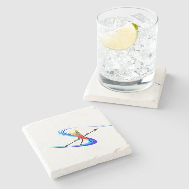 Dessous-de-verre En Pierre Tiki Surfer (Côté)