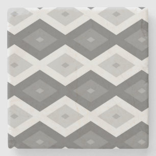Dessous-de-verre En Pierre Tons de motif de diamant gris