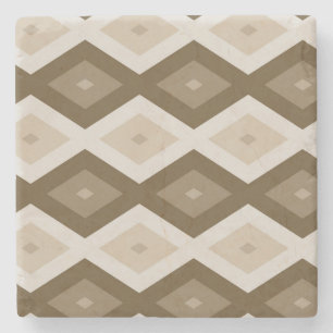 Dessous-de-verre En Pierre Tons de motif diamant brun