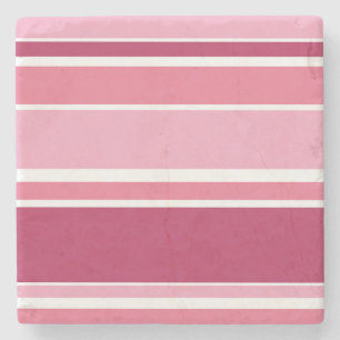 Dessous-de-verre En Pierre Tons de rayures roses
