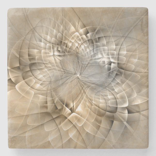 Dessous-de-verre En Pierre Tons Terre Abstrait Art fractal moderne Texture (Devant)