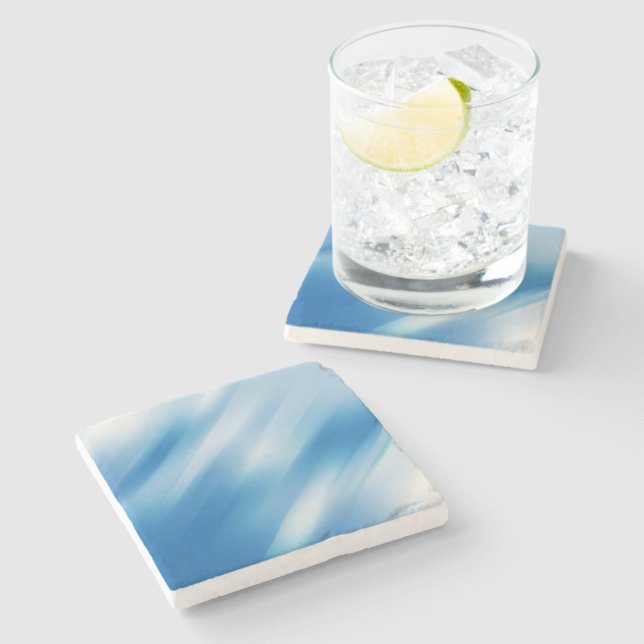 Dessous-de-verre En Pierre Topaz bleu (Côté)