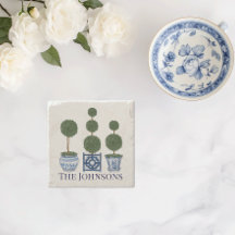 Topiary Tree Chinoiserie Trio