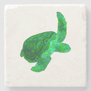 Dessous-de-verre En Pierre Tortue verte