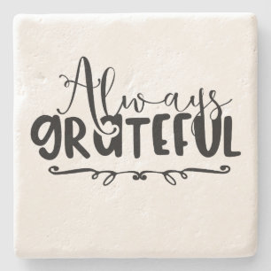 Dessous-de-verre En Pierre toujours reconnaissant - typographie