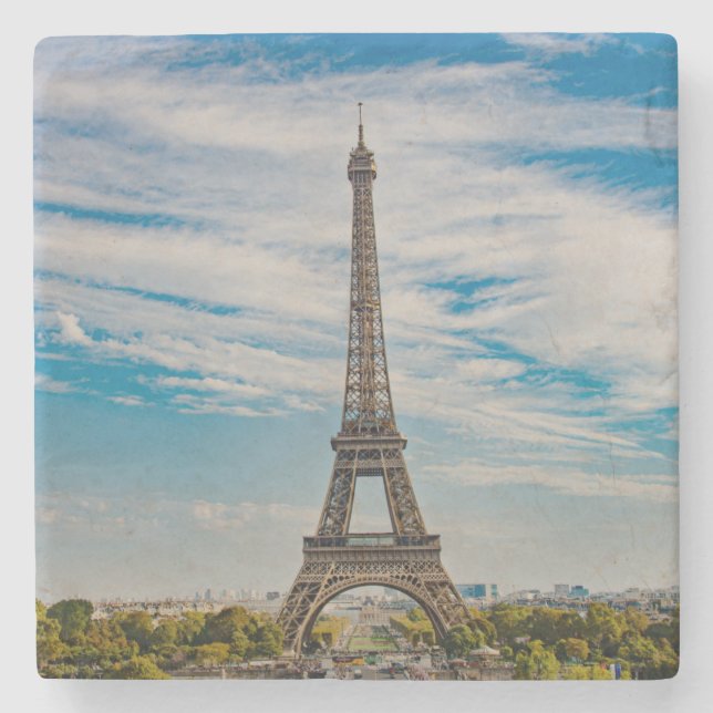 Dessous-de-verre En Pierre Tour Eiffel à Paris (Devant)