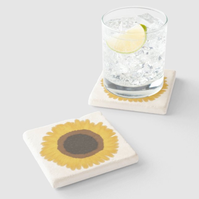 Dessous-de-verre En Pierre Tournesol (Côté)