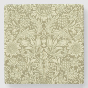 Dessous-de-verre En Pierre Tournesol William Morris Vintage Olive Damask