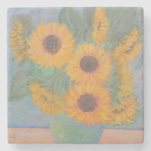 Dessous-de-verre En Pierre Tournesols Dans Un Vase