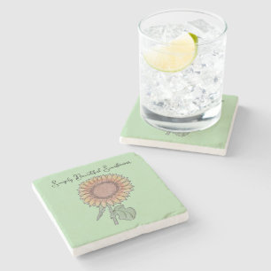 Dessous-de-verre En Pierre Tournure de tournesol simplement magnifique