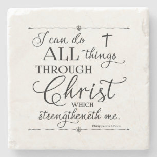Dessous-de-verre En Pierre Tout par le Christ - Philippiens 4:13