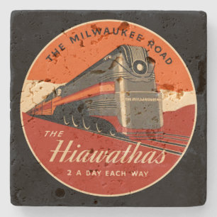 Dessous-de-verre En Pierre Train de Milwaukee Road Hiawatha