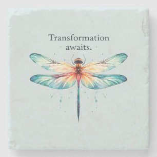 Dessous-de-verre En Pierre Transformation Await - libellule artistique