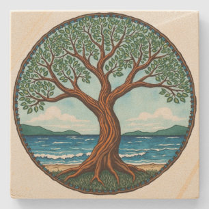 Dessous-de-verre En Pierre Tree of Life