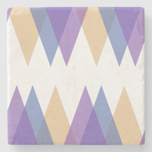 Dessous-de-verre En Pierre Triangles violets, bleus et jaunes