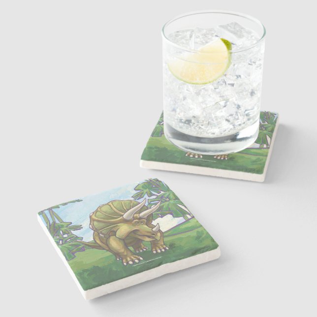 Dessous-de-verre En Pierre Triceratops Cadeaux & Accessoires (Côté)