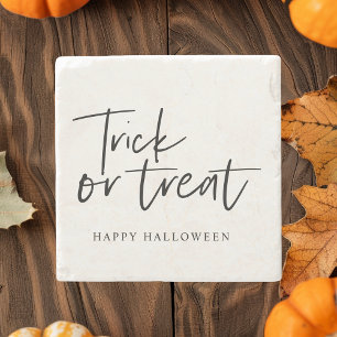 Dessous-de-verre En Pierre Trick and treat   Happy Halloween