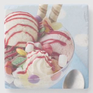 Dessous-de-verre En Pierre Trio de crème glacée et de parfait doux