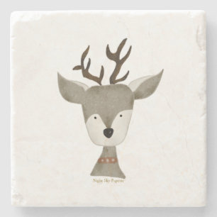 Dessous-de-verre En Pierre Trivet Marbel Reindeer antique